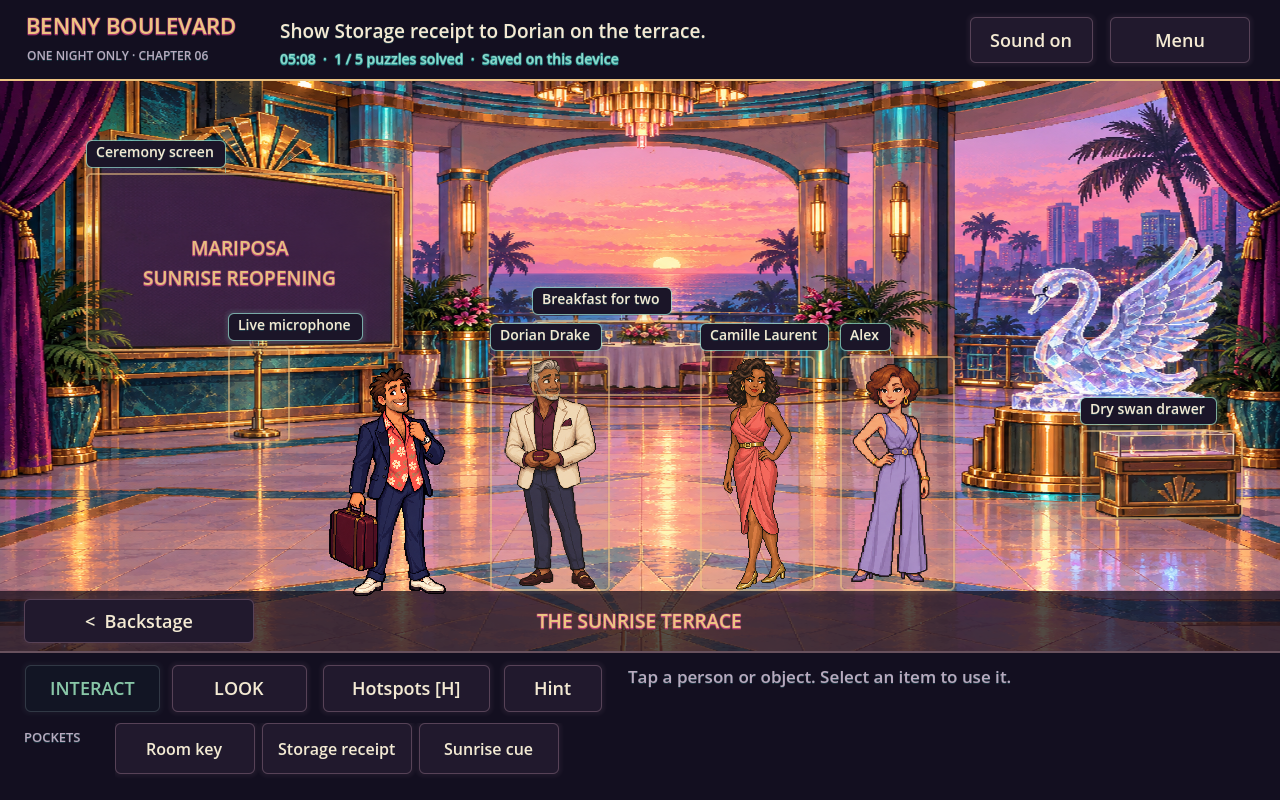 Chapter Six — late night at the resort